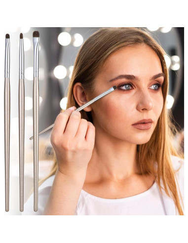 Set de 3 Brochas Planas para Delineador Bremorou Oro Claro