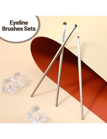 Set de 3 Brochas Planas para Delineador Bremorou Oro Claro