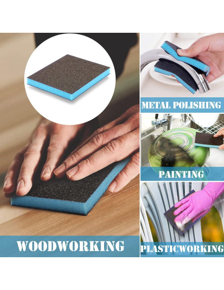 8 Piezas Esponjas de Lijado Jamiikury 60 Granos Lavables 100x120mm