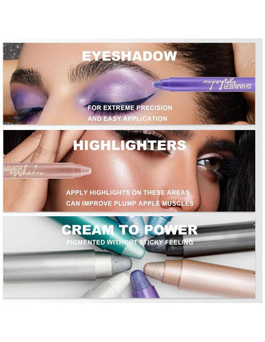 Lápiz de Sombra de Ojos Morado Daeuwiutr - Impermeable y Cremoso