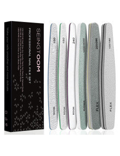 Kit de Lima y Pulidor de Uñas SEINGTOOM 6 Piezas Profesional