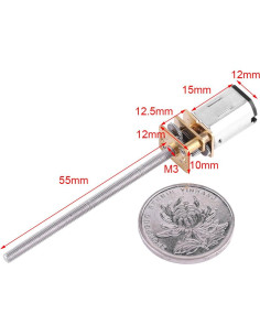 Motor de Engranaje DC 6V Walfront 300RPM con Eje M3x55mm 2