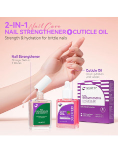 Kit de Cuidado de Uñas Gelike EC - Fortalecedor y Aceite 15ml 2