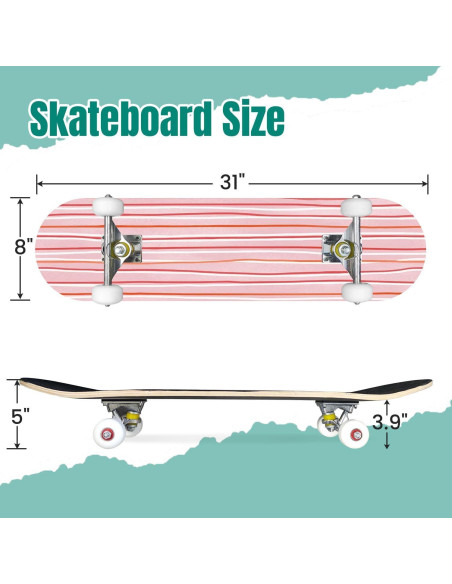 Patineta Completa UHMLTCRBOD 31" x 8" 7 Capas Arce Roja