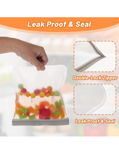 Bolsas Reutilizables Qianyu 10 Piezas a Prueba de Fugas