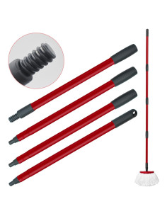 Mango de Mopa Giratoria DLAIMI Ajustable 76-147 cm Rojo