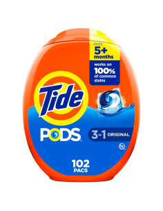 Tide PODS Detergente para Ropa 3-en-1 Aroma Original 102 Pacs
