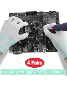 Guantes ESD Antiestáticos Geyoga - 4 Pares Medianos para PC 2