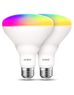 Bombilla Inteligente LED LVWIT BR30 Wi-Fi 8.5W RGB Paquete de 2