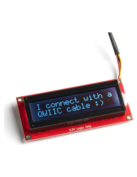LCD 16x2 RGB SparkFun SerLCD, Pantalla Negra, 3.3V