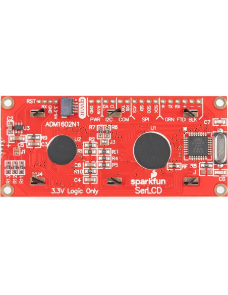 LCD 16x2 RGB SparkFun SerLCD, Pantalla Negra, 3.3V
