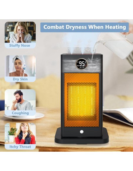 Calentador de Espacio Beautyfan 1500W con Humidificador y Llama 3D