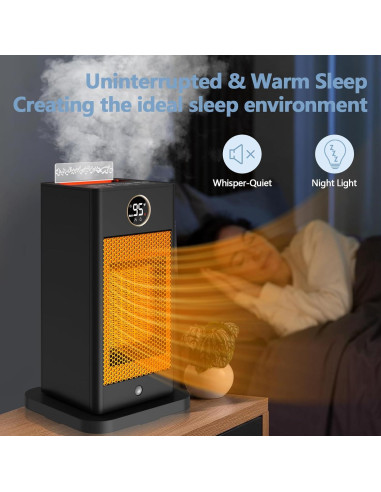 Calentador de Espacio Beautyfan 1500W con Humidificador y Llama 3D