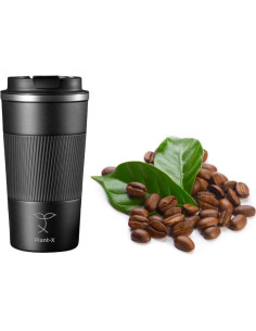 Taza de Viaje Aislada Plant-X 510 mL Doble Pared Negra 2
