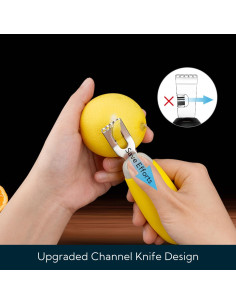 KITCHENDAO Pelador y Rallador de Limón 2 en 1 Acero Inoxidable 2