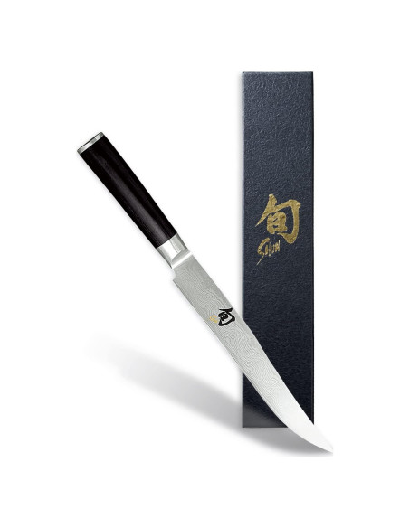 Cuchillo de tallar Shun Classic 20 cm VG-10 Damasco Pakkawood