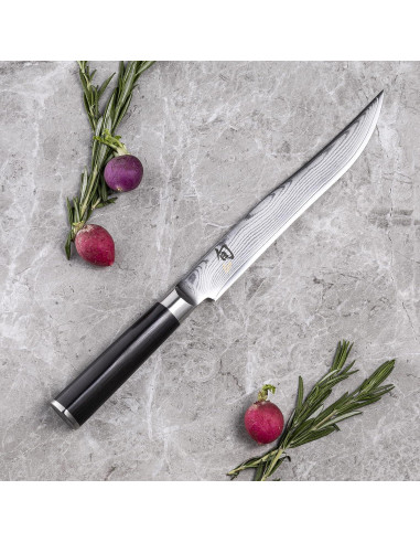 Cuchillo de tallar Shun Classic 20 cm VG-10 Damasco Pakkawood