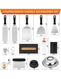 Kit de Accesorios para Parrilla Blackstone 25 Piezas Acero Inoxidable 2