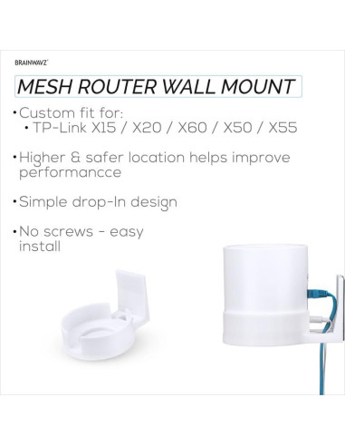Soporte de pared adhesivo Brainwavz para enrutadores TP-Link Deco