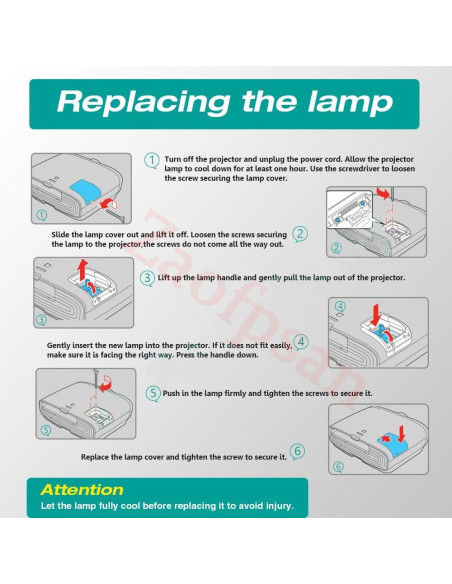 Lámpara de proyector Zaofpsan V13H010L97 200W para Epson