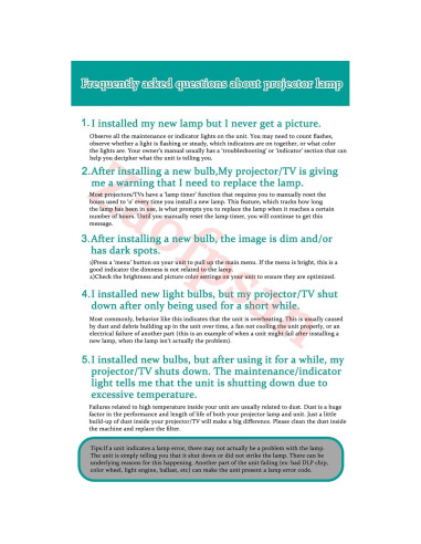 Lámpara de proyector Zaofpsan V13H010L97 200W para Epson