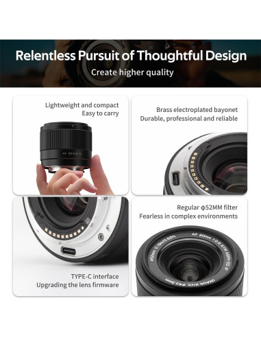 Lente VILTROX 20mm f2.8 FE para cámaras Sony E-Mount