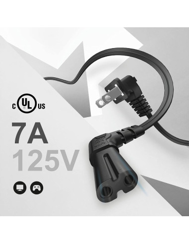 Cable de Alimentación NEMA 1-15P a IEC320 C7 1.83m TNP Negro