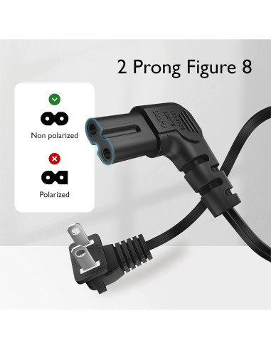 Cable de Alimentación NEMA 1-15P a IEC320 C7 1.83m TNP Negro