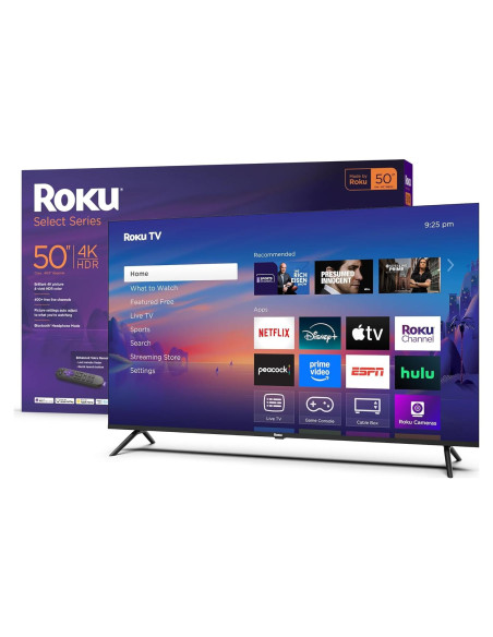 Roku Smart TV 2025 - 50" 4K HDR LED con Control Remoto de Voz