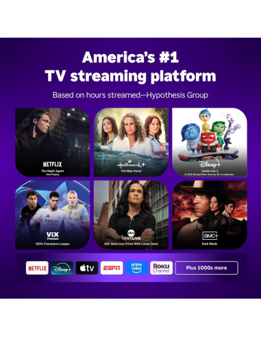 Roku Smart TV 2025 - 50" 4K HDR LED con Control Remoto de Voz