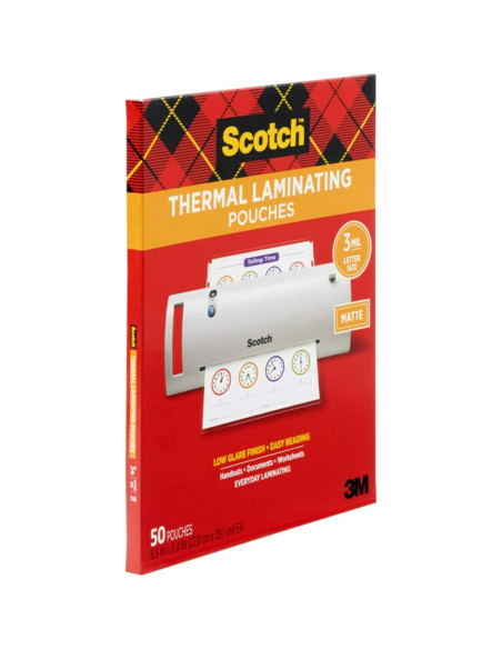 Bolsas de Laminado Térmico Scotch Mate 22.6x29 cm, 50 Unidades