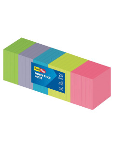 Notas Adhesivas Redi-Tag 7.62x7.62 cm, Paquete de 24, Colores Brillantes