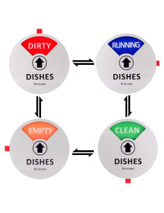 Kichwit Imán de Lavavajillas Limpio Sucio 10.16 cm Plata