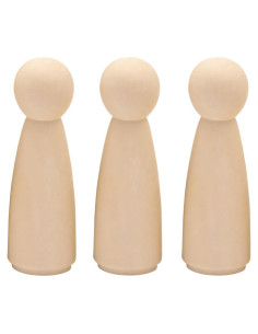 Cuerpo de muñeca de madera natural Todo en Uno 55mm 10pcs