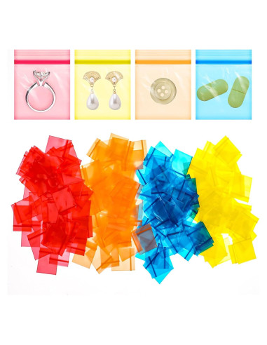 200 Bolsitas Plásticas Transparentes GEEHUA 2.54x3.05cm Coloridas