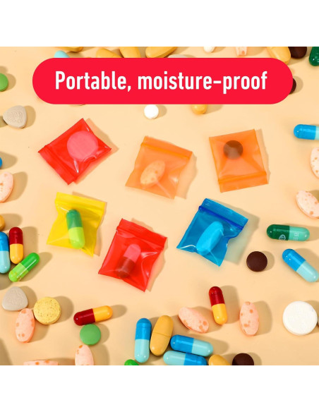 200 Bolsitas Plásticas Transparentes GEEHUA 2.54x3.05cm Coloridas