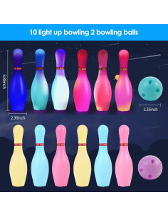 Juego de Bolos Iluminado Zloveleexr para Niños y Adultos 2