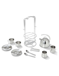 Juego de té de acero inoxidable Melissa & Doug 11 piezas