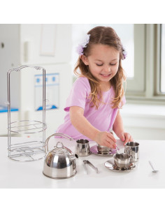 Juego de té de acero inoxidable Melissa & Doug 11 piezas 2