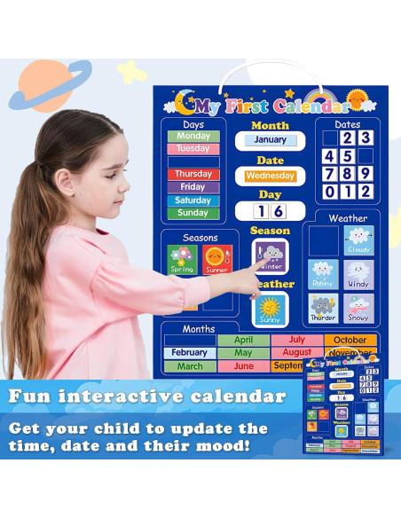 Calendario Magnético de Aprendizaje Adena Montessori 40x32 cm