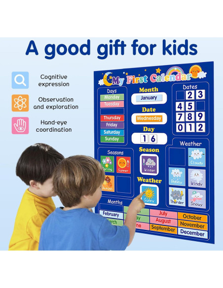 Calendario Magnético de Aprendizaje Adena Montessori 40x32 cm