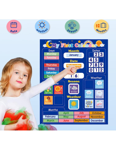 Calendario Magnético de Aprendizaje Adena Montessori 40x32 cm