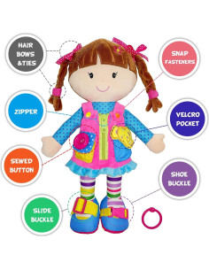 Conjunto Muñeca Amigos Elegantes Belle 39.37 cm y Cuna Rosa 2