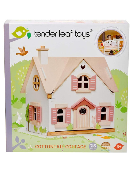 Cabaña Cottontail Tender Leaf Toys - Casa de Muñecas de Madera 47.4 cm