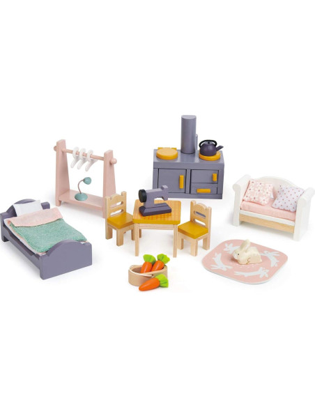 Cabaña Cottontail Tender Leaf Toys - Casa de Muñecas de Madera 47.4 cm