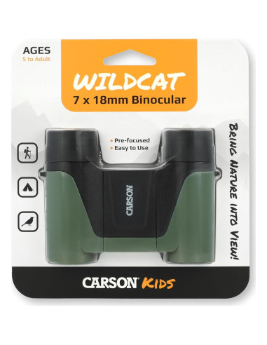 Binoculares Carson Wild Cat 7x18mm Sin Enfoque para Niños