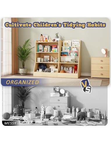 Estante de Libros para Niños IKALIFE 100 cm Natural