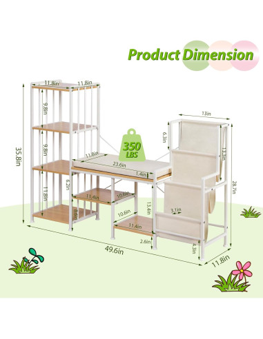 Estantería Infantil HYCFYJR con Rincón de Lectura y Almacenamiento