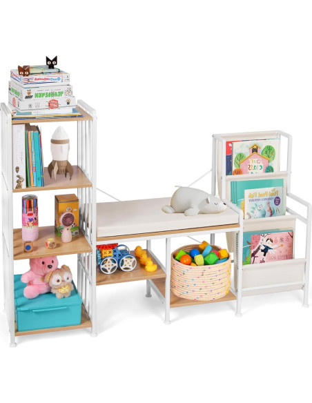 Estantería Infantil HYCFYJR con Rincón de Lectura y Almacenamiento