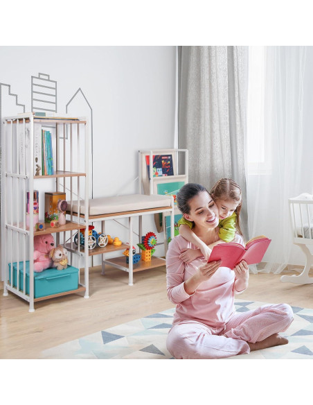 Estantería Infantil HYCFYJR con Rincón de Lectura y Almacenamiento